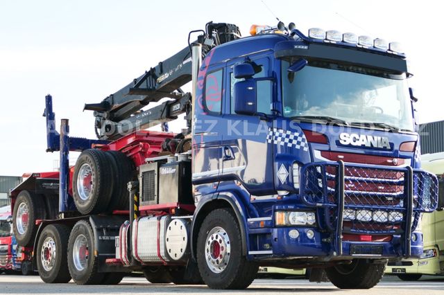 Scania R480 Holztransporter Gesamtzug 6x2 Kran Euro 5