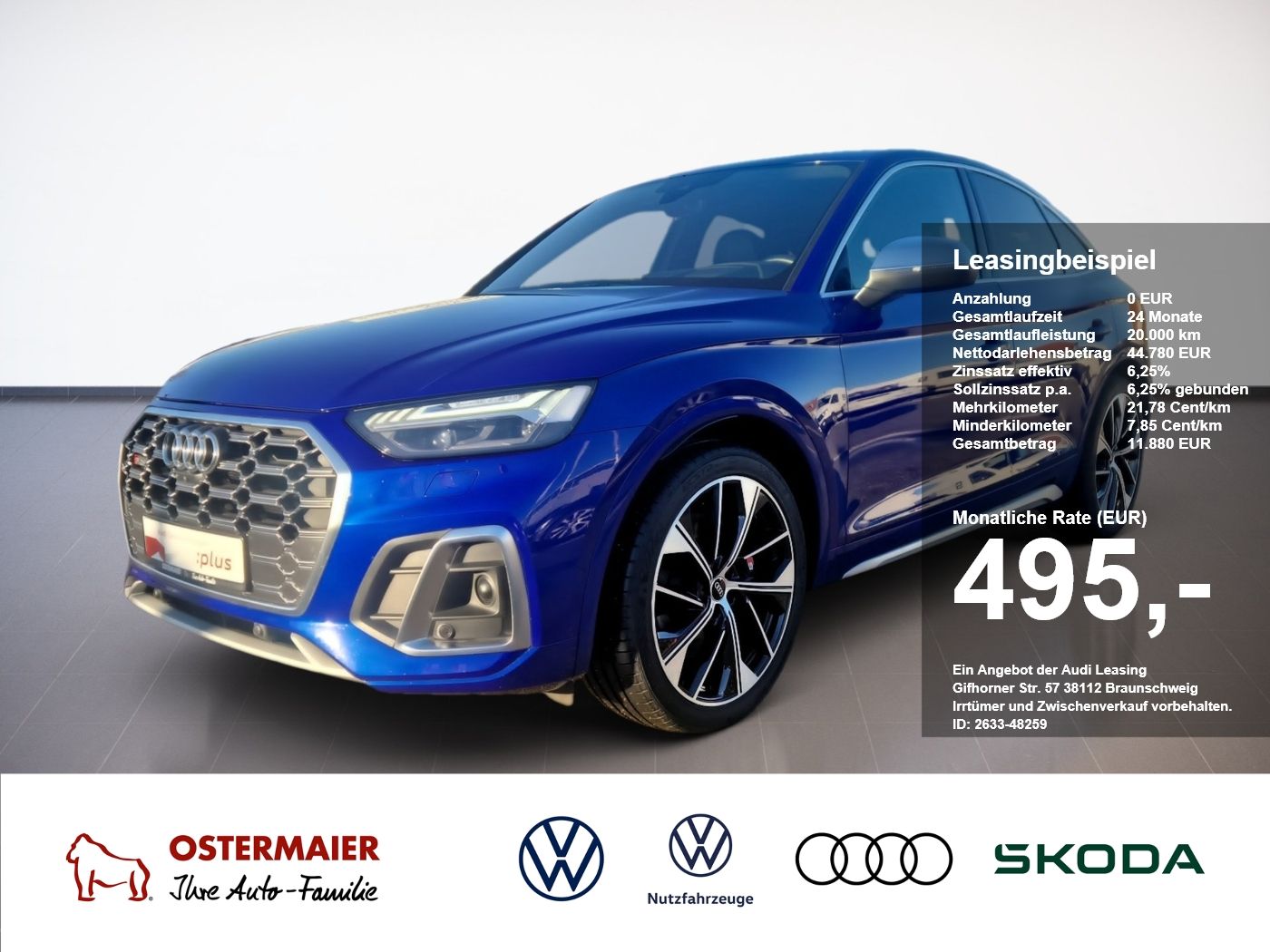 Audi SQ5 Sportback 3.0TDI 341PS QUATTRO B&O.HUD.STAND