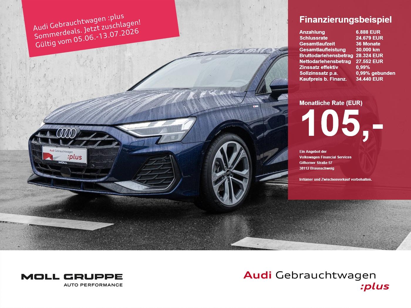 Audi A3 Sportback 30 TFSI S tronic S line ACC AHK LM