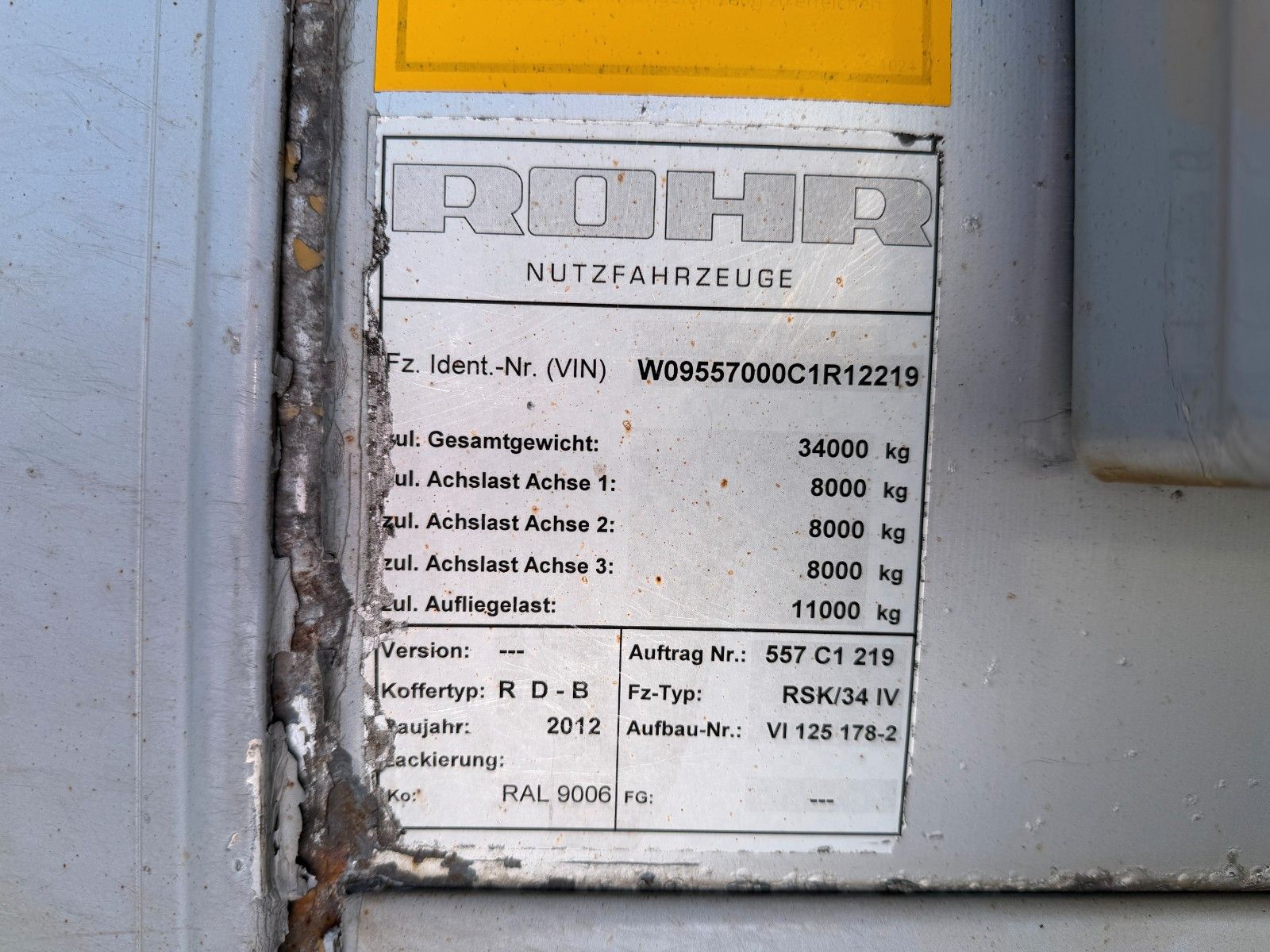 Fahrzeugabbildung ROHR RSK/34 IV Carrier Vector 1850 LBW MBB 2.500kg