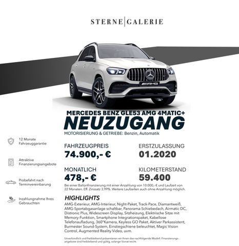 Mercedes-Benz GLE 53 AMG 4MATIC+/NIGHT/ACTIVE CONTR/360°MBUX