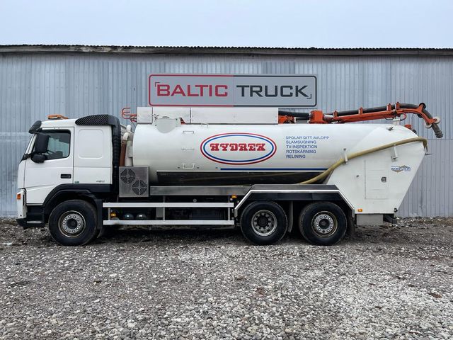 Volvo FM12 420 VACUUM + WATER + CRANE vacuum truck