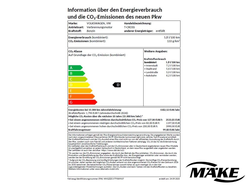 T-Cross Energy 1.0 TSI DSG ACC LED NAVI SHZ