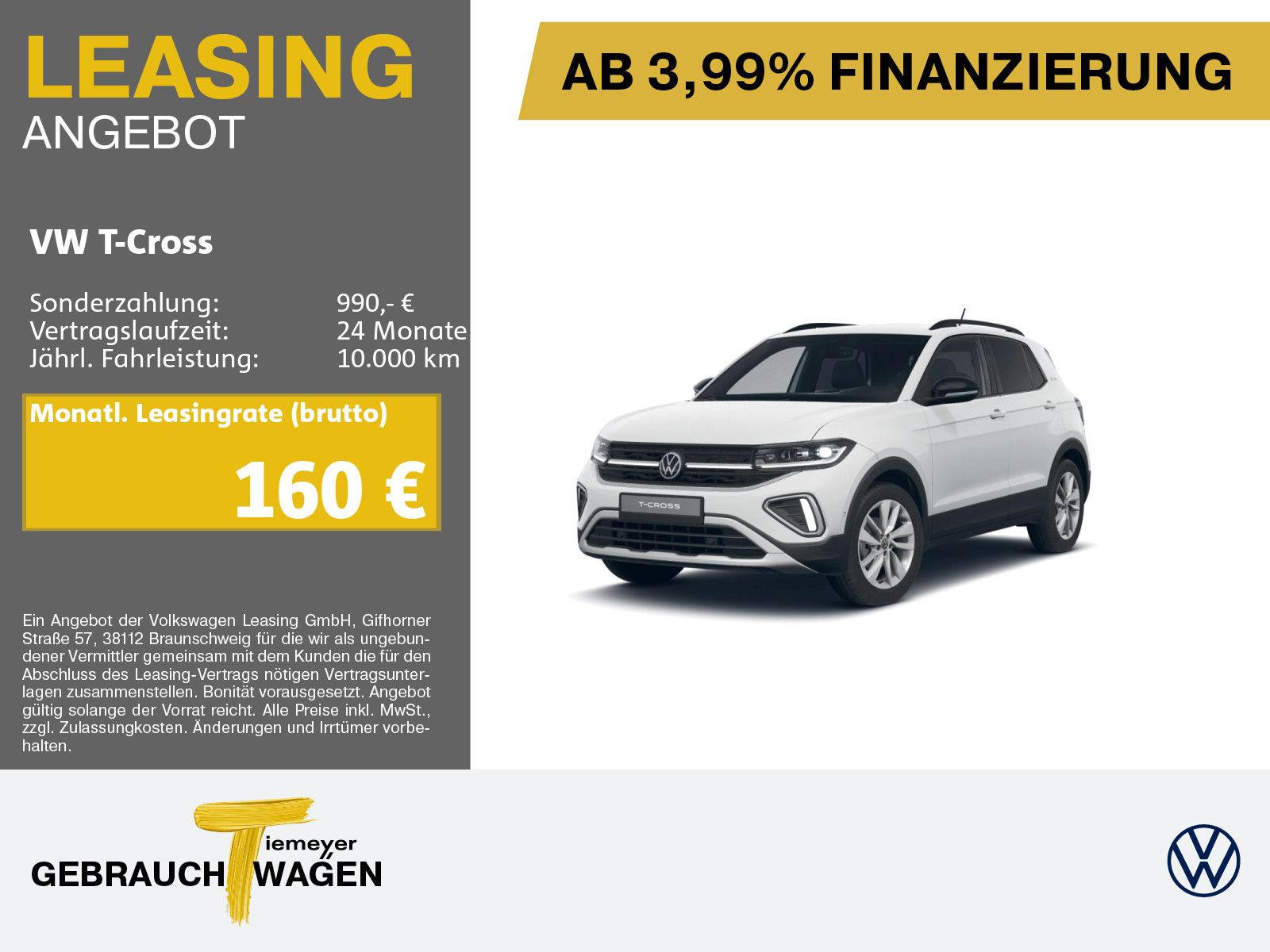 Volkswagen T-Cross 1.0 TSI GOAL+ MATRIX LM17 ASSIST KEYLESS