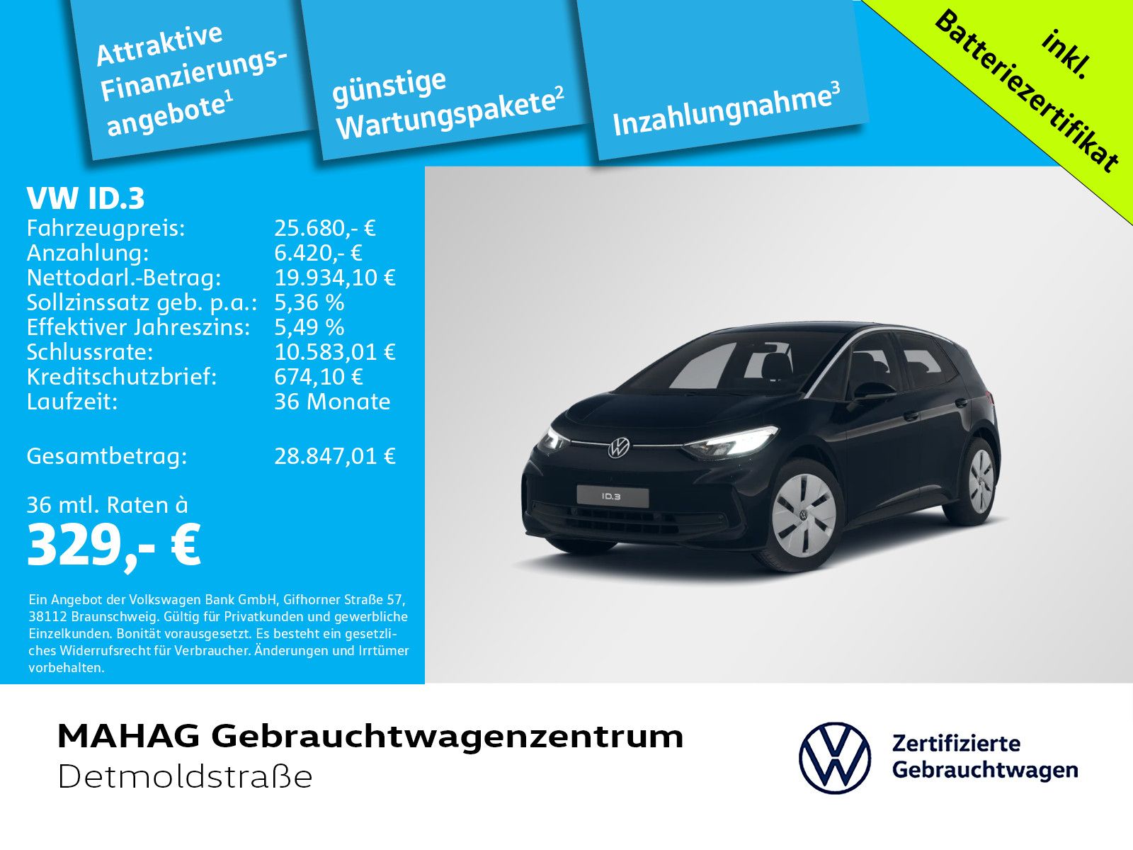 Volkswagen ID.3 Pure 125kW LED IQ.Drive Navi ParkAssistPro  imagem 2