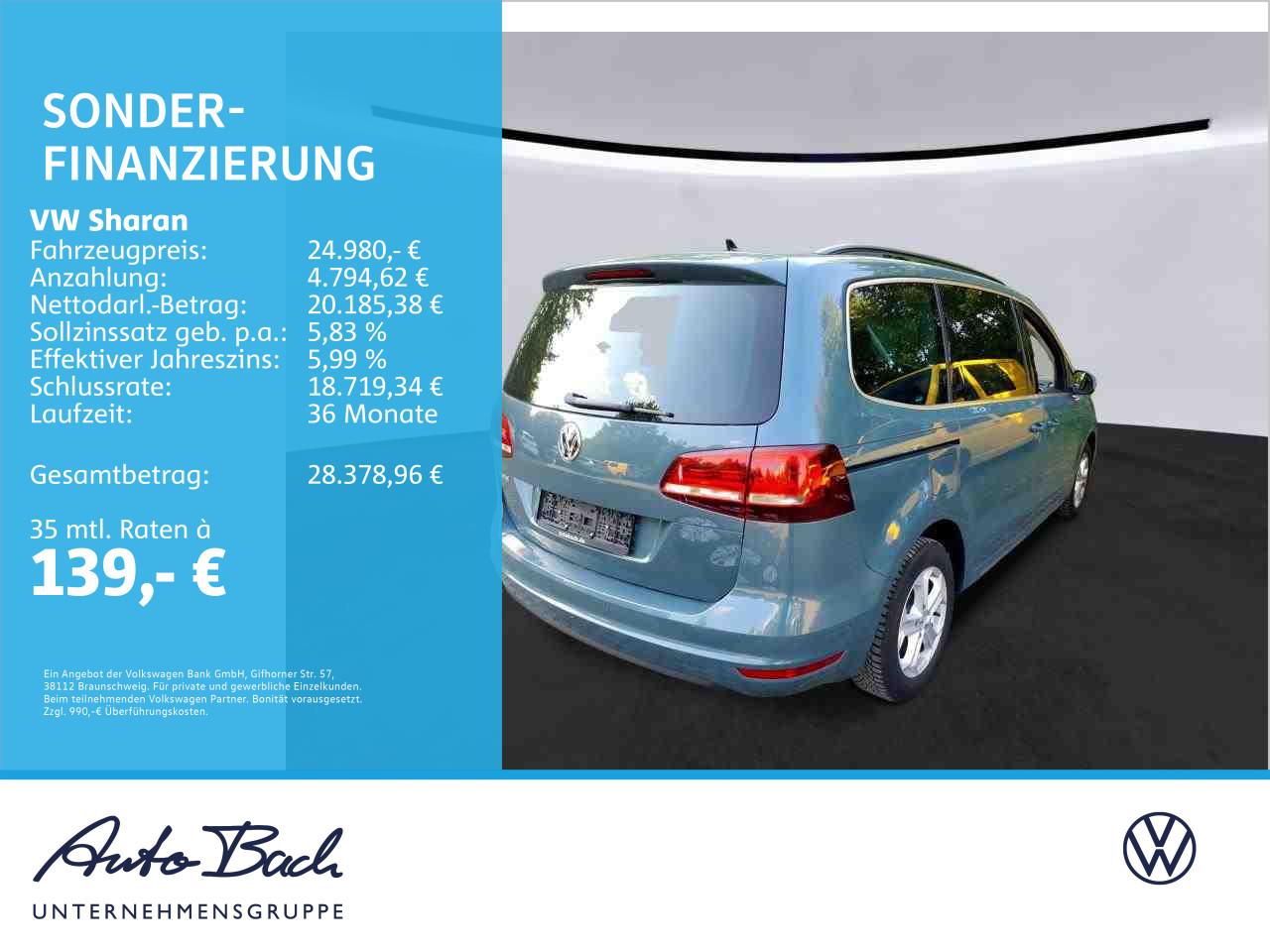 Volkswagen Sharan Comfortline 1.4TSI DSG Navi ACC EPH AHK, миниатюра 24
