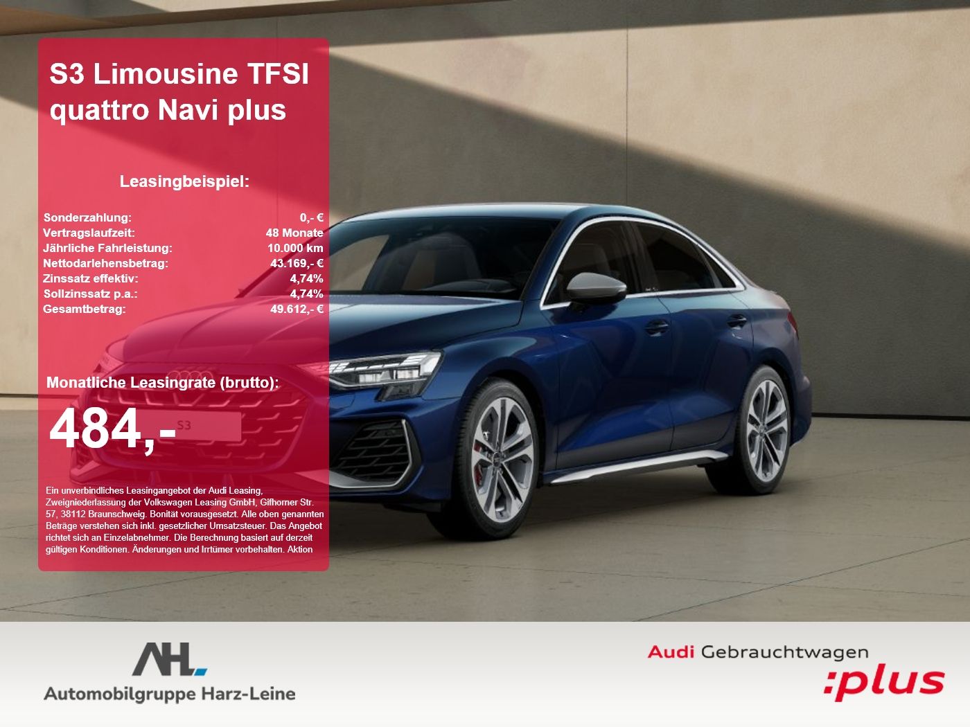AUDI S3 Limousine TFSI quattro Navi plus ACC AUT LED