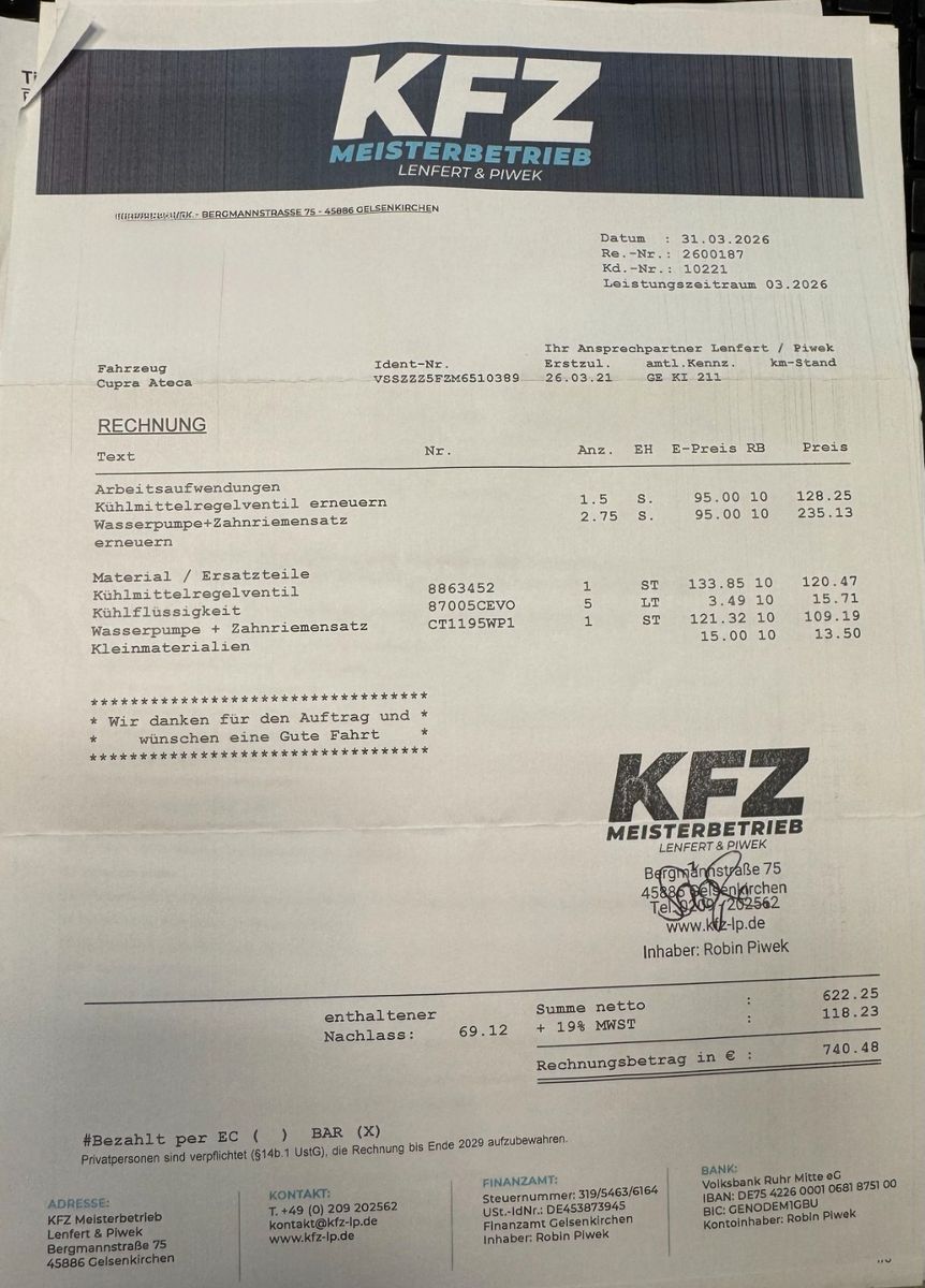 Fahrzeugabbildung CUPRA Ateca 2.0 TSI 4Drive  "CarGarantie bis 07/2029"