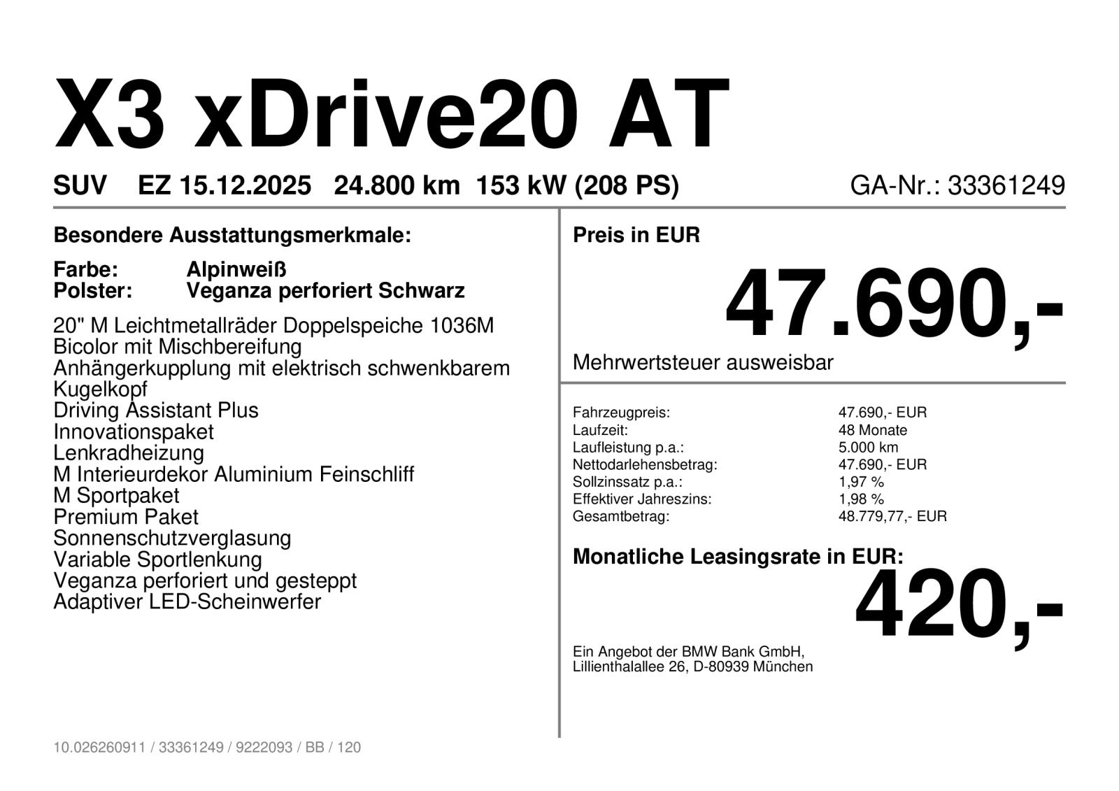 BMW X3 xDrive20 M Sportpaket AHK ab 2,49% foto 5
