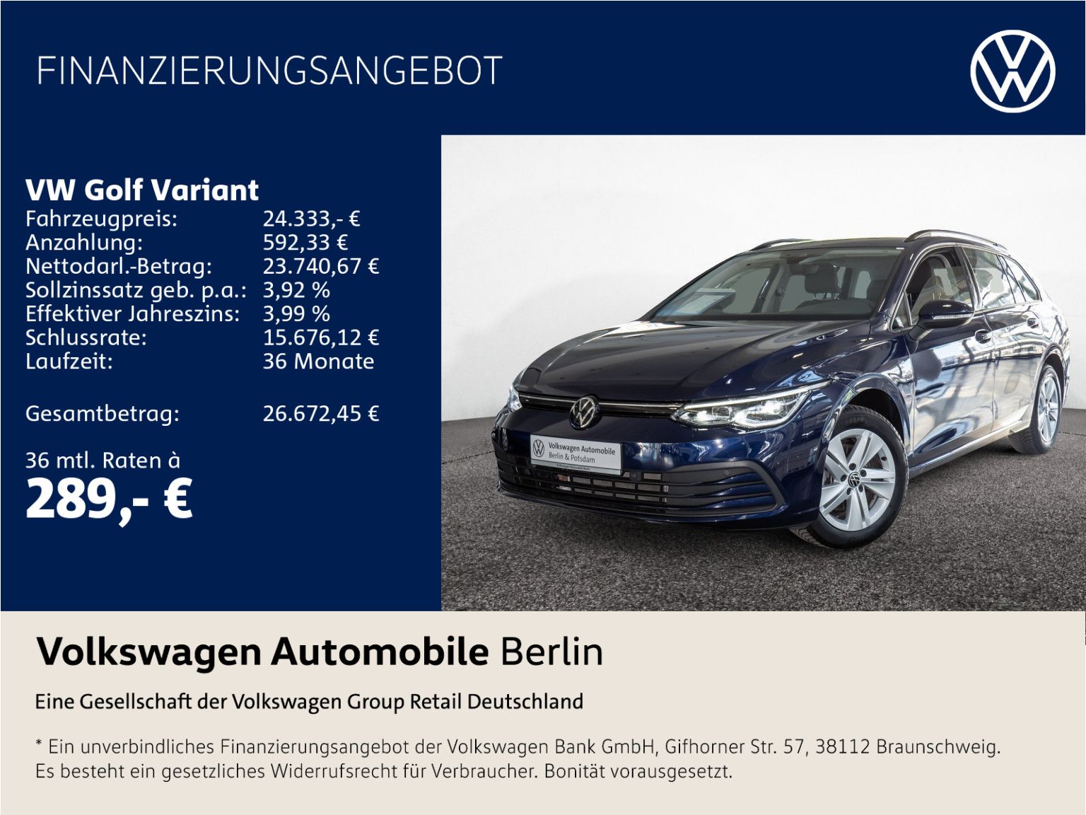Volkswagen Golf VIII Variant 1.0 eTSI Life Kamera Standhzg.