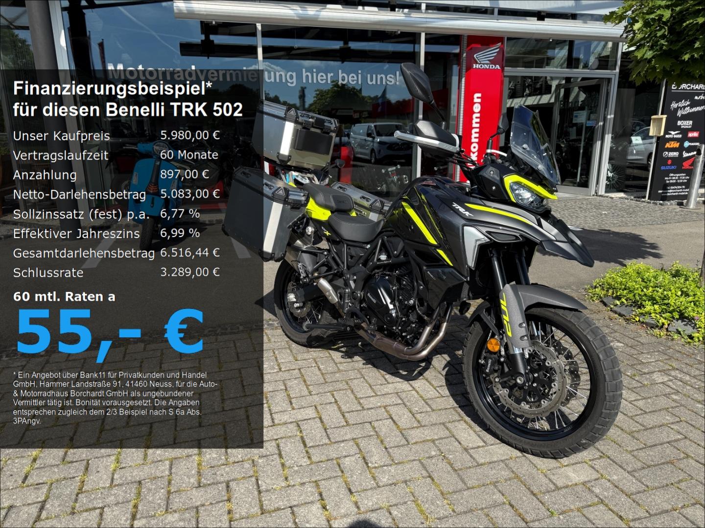 Benelli TRK 502 702*Koffer*Topcase*Checkheft*Schwarz*