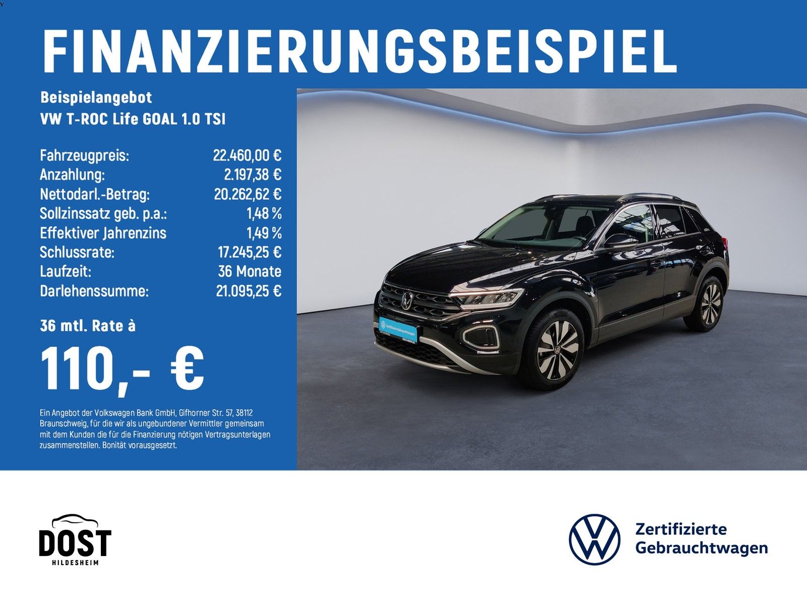 Volkswagen T-ROC  Life GOAL 1.0 TSI ACC+SHZ+NAVI+KLIMA
