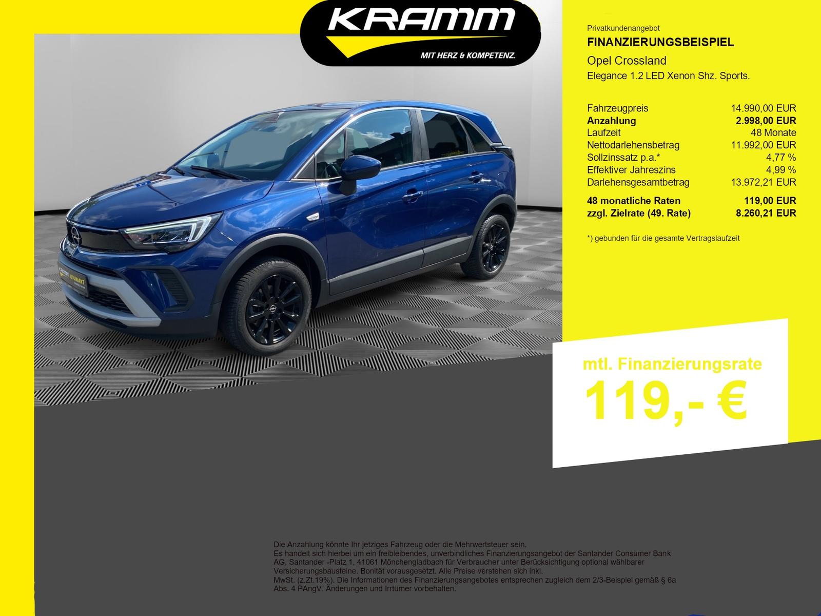 Opel Crossland Elegance 1.2 LED Xenon Shz. Sports.