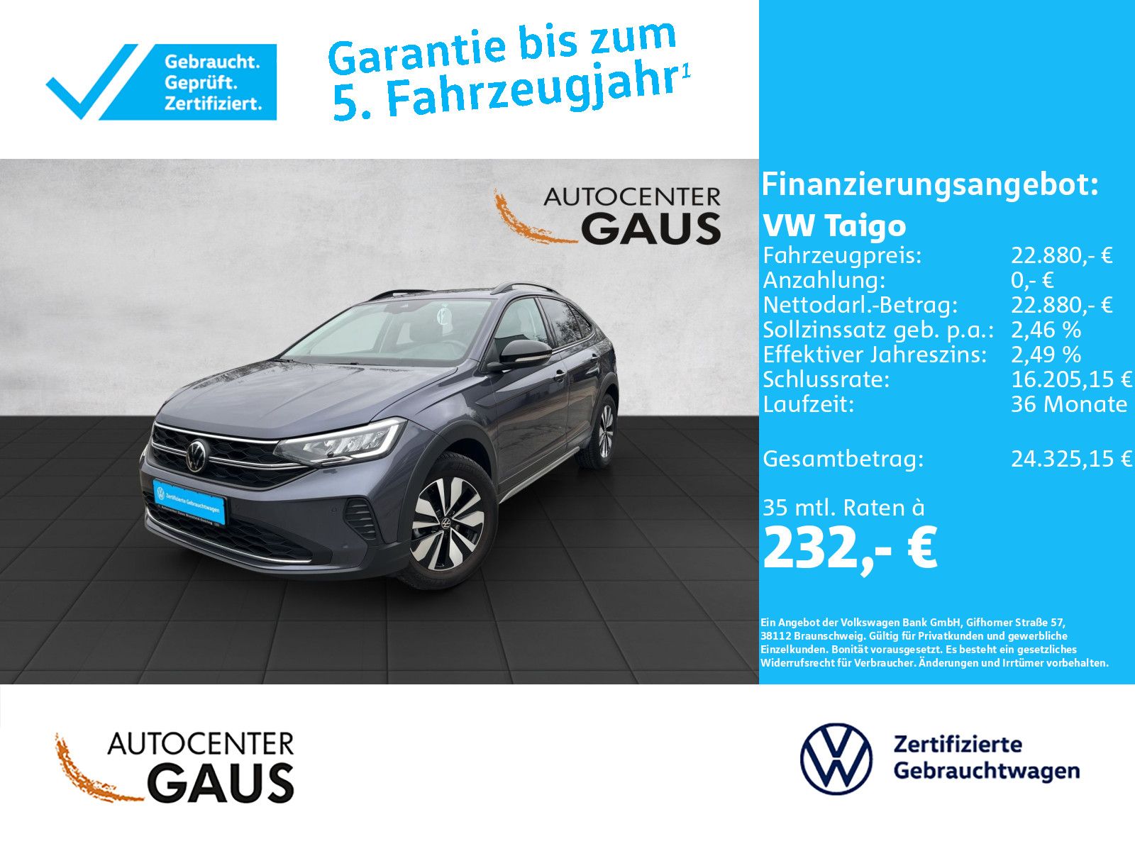 Taigo Goal 1.0 TSI AHK*Navi*ACC