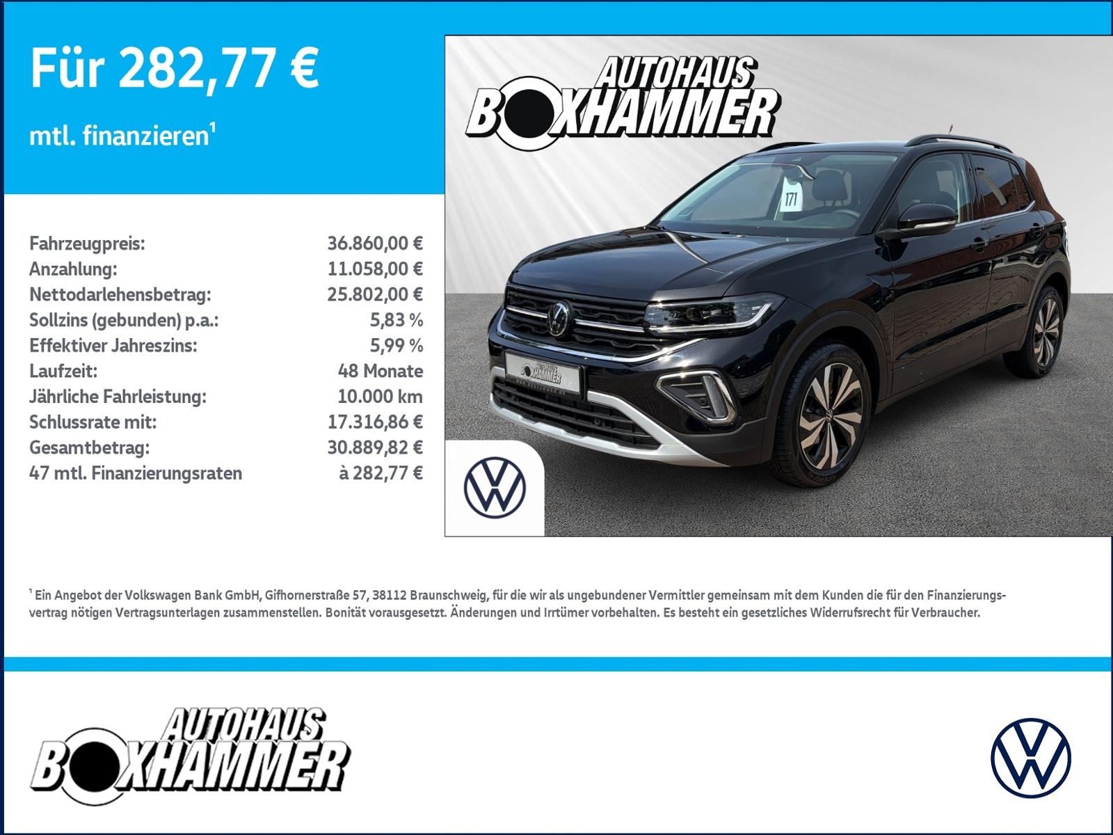 Volkswagen T-Cross  1.0 TSI DSG Style  AHK+NAVI+RÜCK.KAM