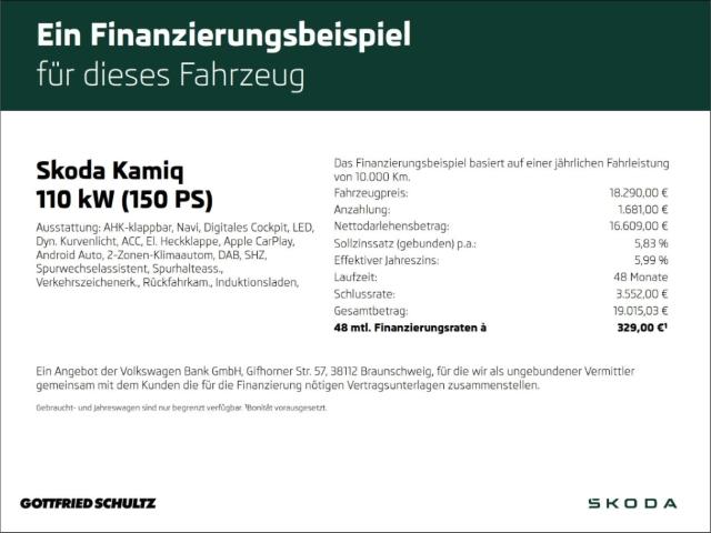 Skoda Kamiq 1.5 TSI DSG LED NAV AHK ACC KAMERA Style