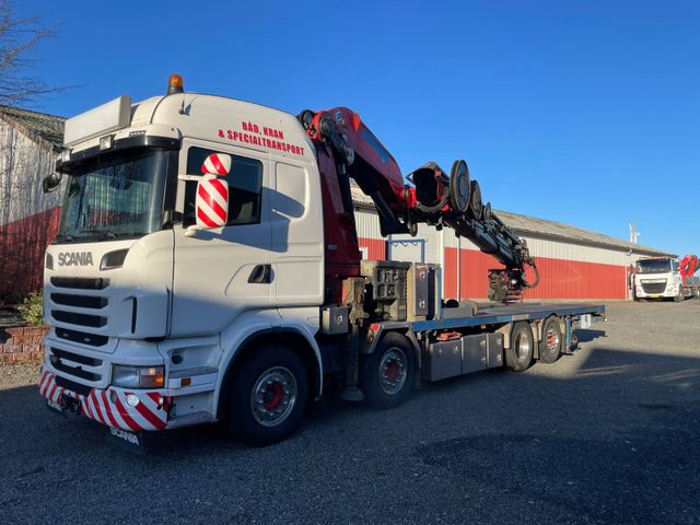 Scania R 480 8x2 Kran EFFER 850+Fly Jip Boot-Transport