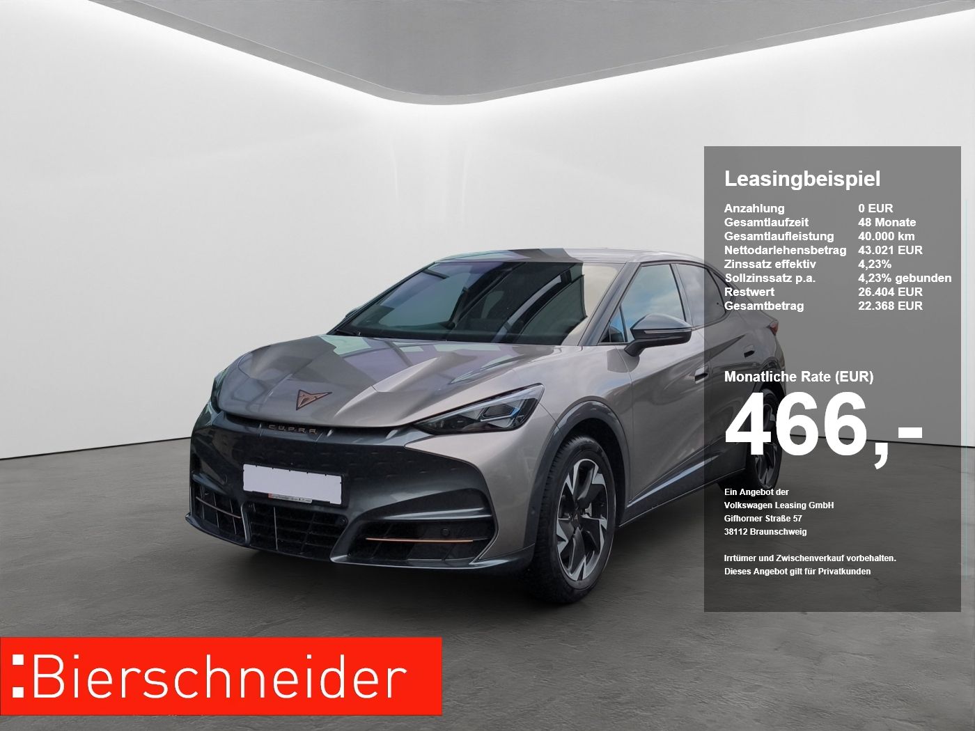 Cupra Tavascan Endurance LED NAVI ACC SIDEASS 82KWH WÄ