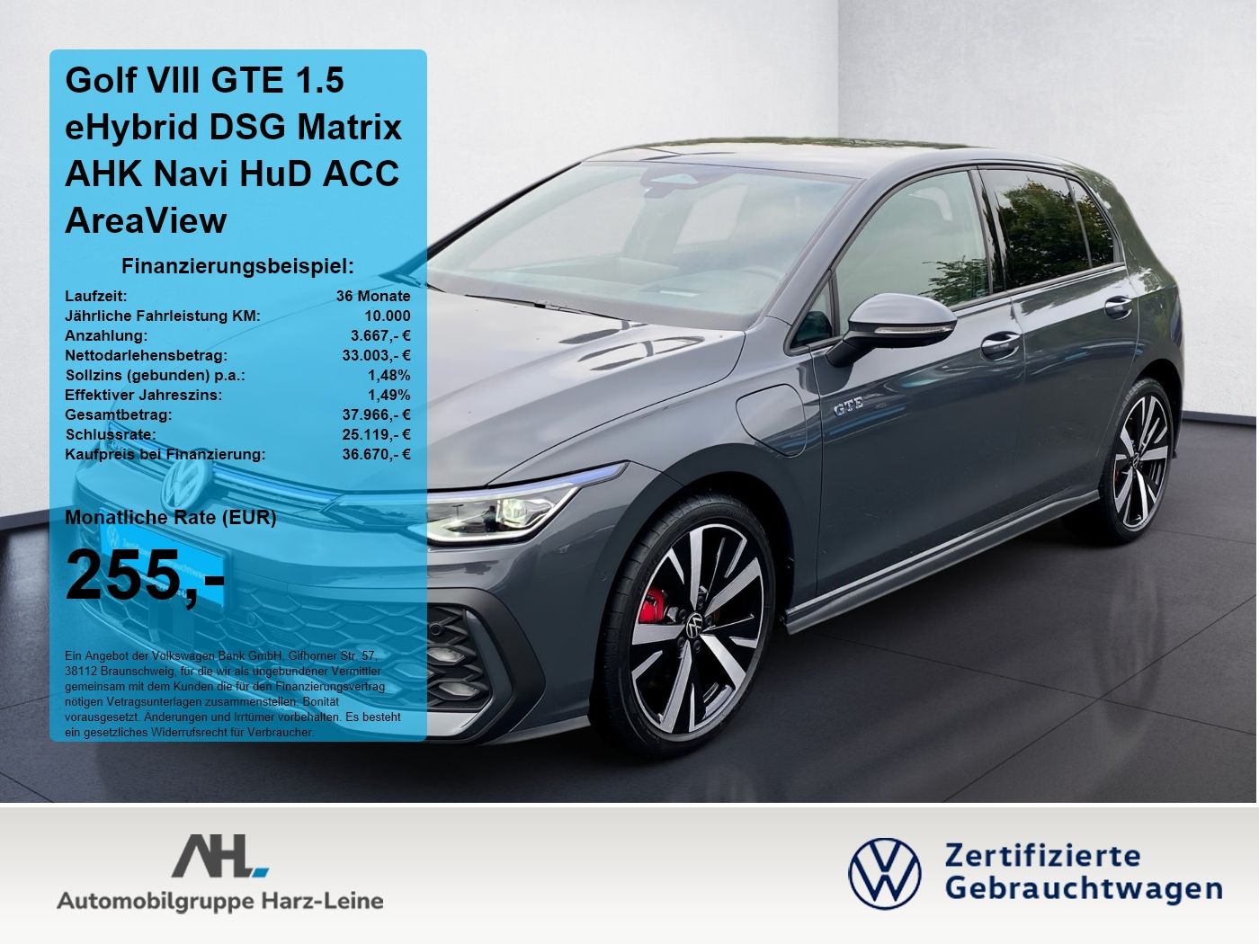 Volkswagen Golf VIII GTE 1.5 eHybrid DSG Matrix AHK Navi Hu