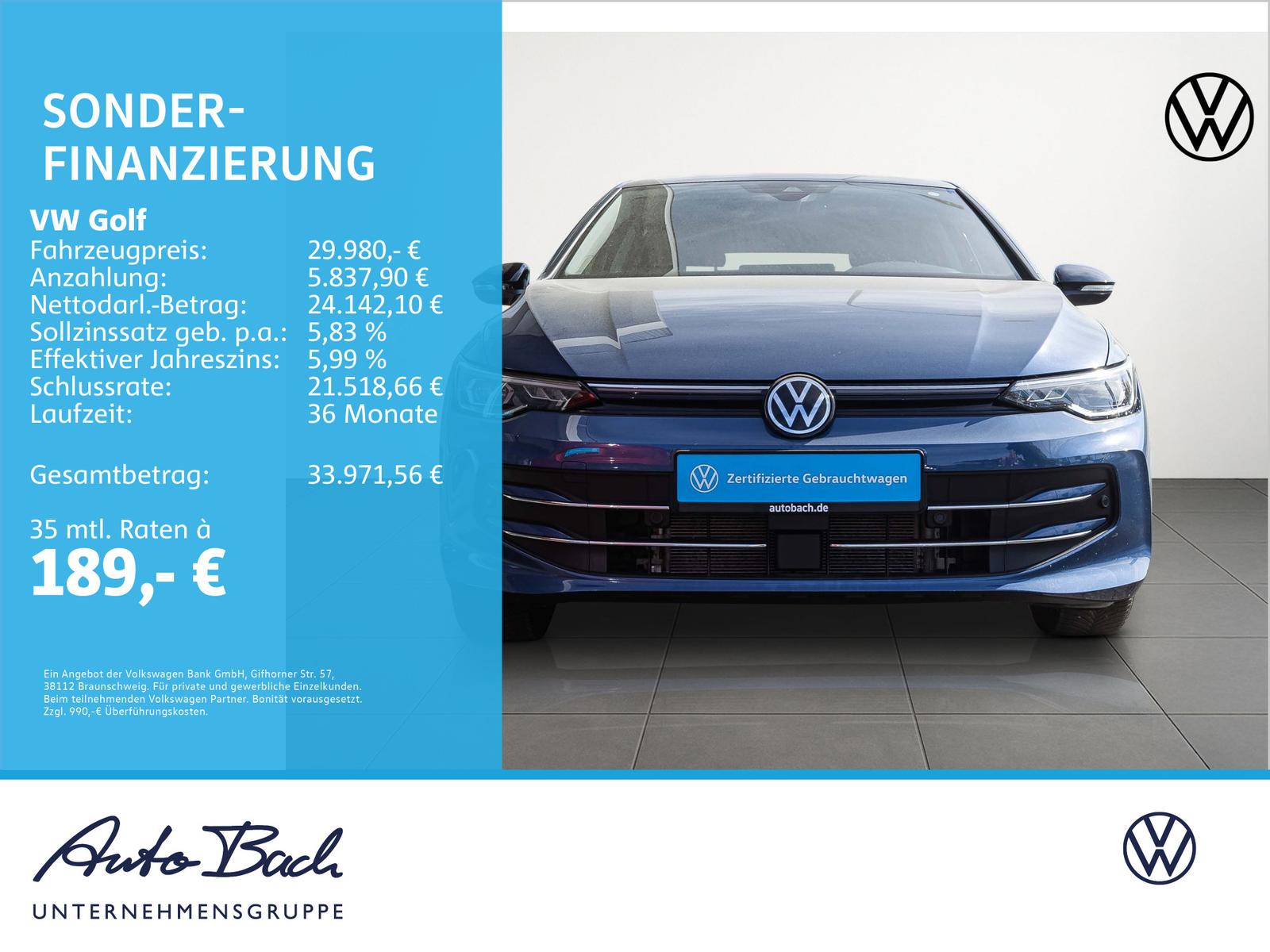 Volkswagen Golf VIII 1.5TSI DSG "Goal" Navi LED ACC AHK EPH, миниатюра 2