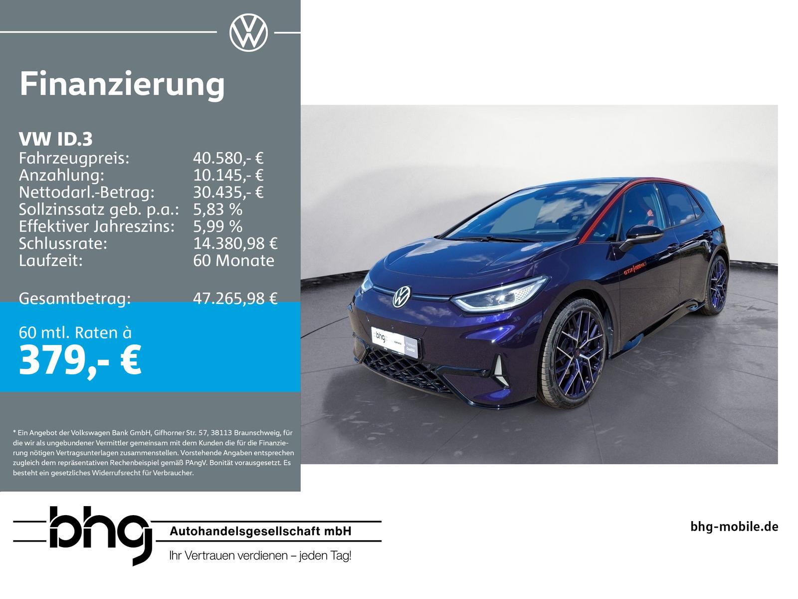 Volkswagen ID.3 GTX FIRE & ICE AHK PANO HUD 79 KW/h uvm.