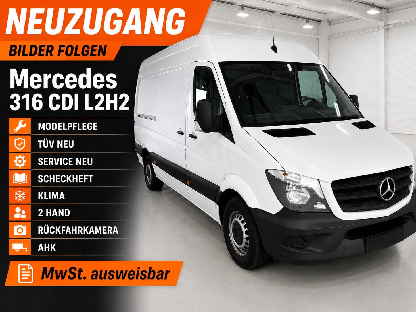 Mercedes-Benz Sprinter 316 CDI,L2H2,3S,RFK,AHK,Klima,MoPf,Serv