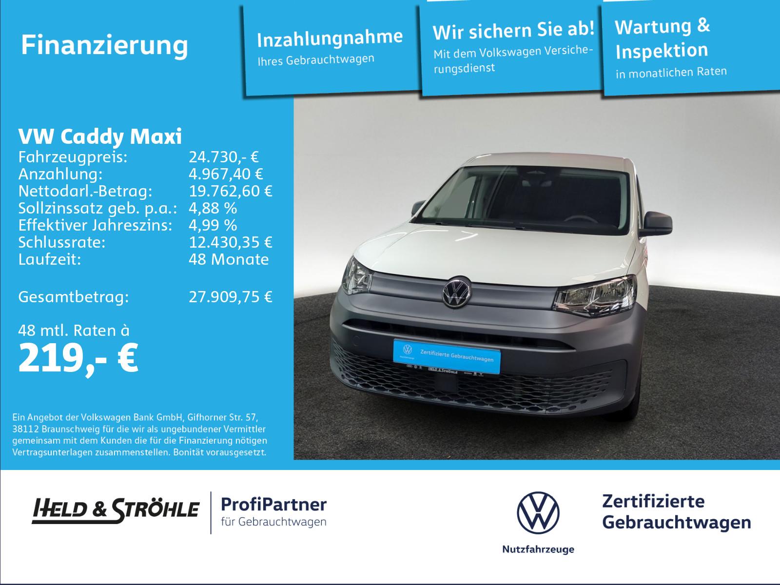 Volkswagen Caddy Maxi 2.0 TDI Kasten APP KLIMA SHZ 5J.GAR.