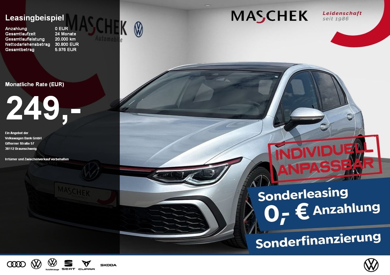 Volkswagen Golf GTI 2.0 TSI IQ.Light Pano HK LM19 HUD RearV