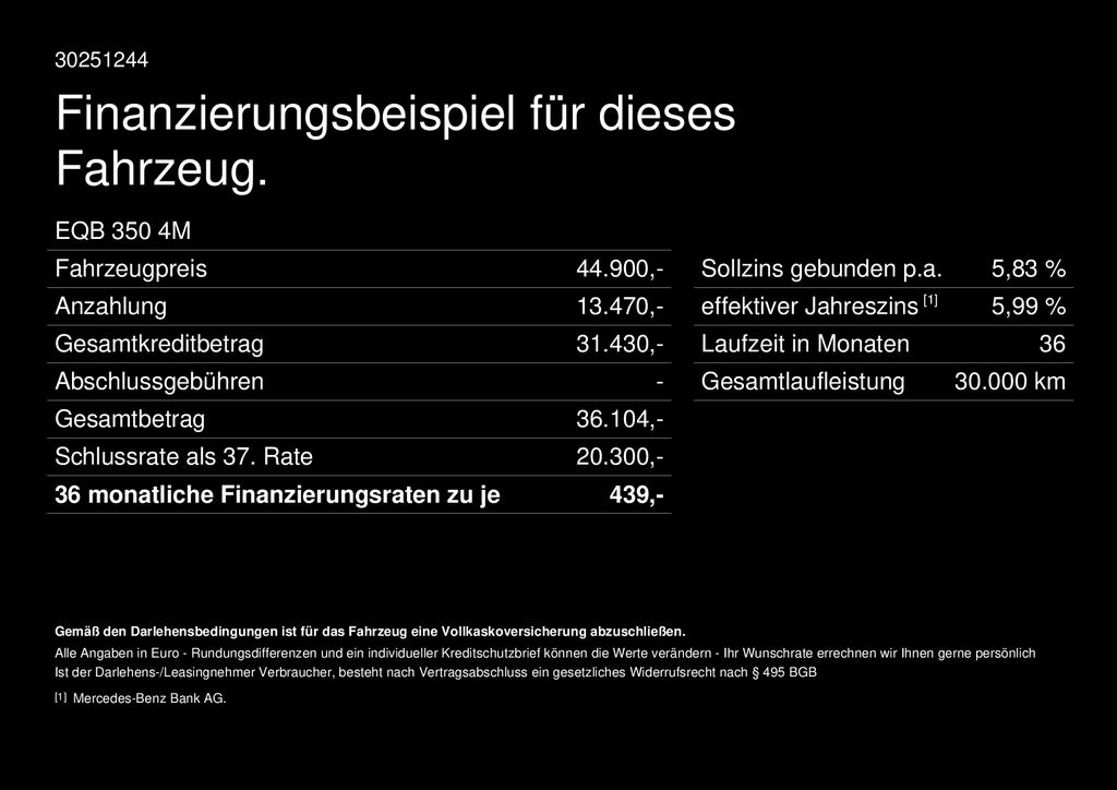 Fahrzeugabbildung Mercedes-Benz EQB 350 4M AMG Pano HUD Burm 7Sitzer 360° Magno