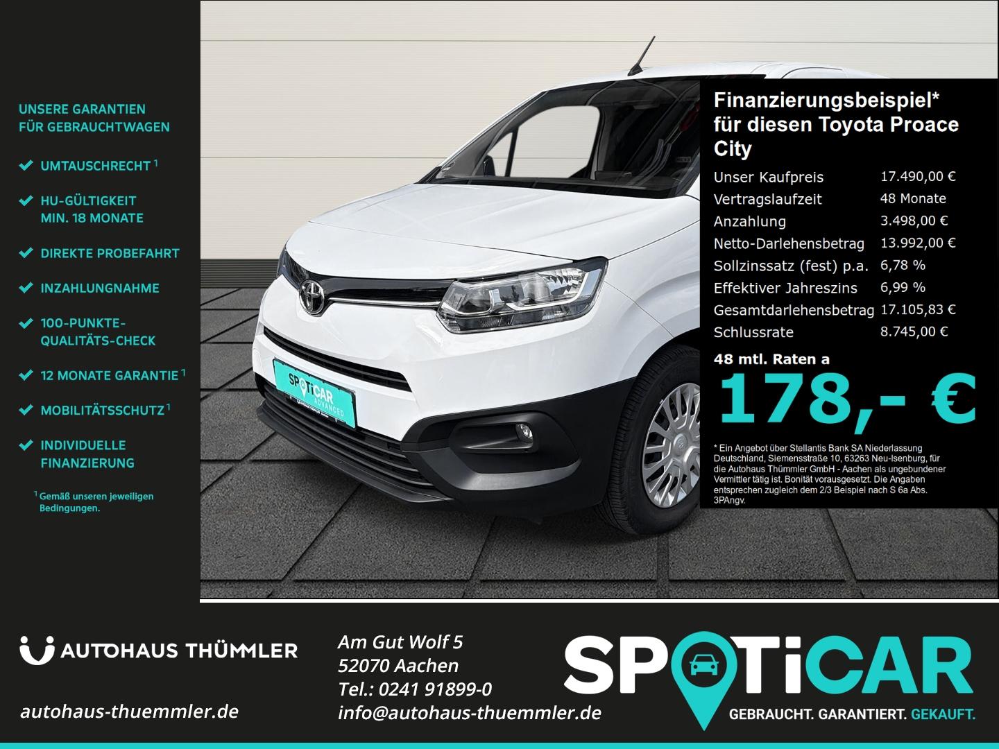 Toyota Proace City L1 Duty Comfort DAB Fernlichtass. Te