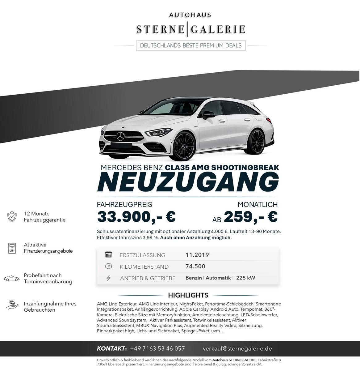 Mercedes-Benz CLA 35 AMG Shooting Brake 360°/MEMORY/ADVANCED/A