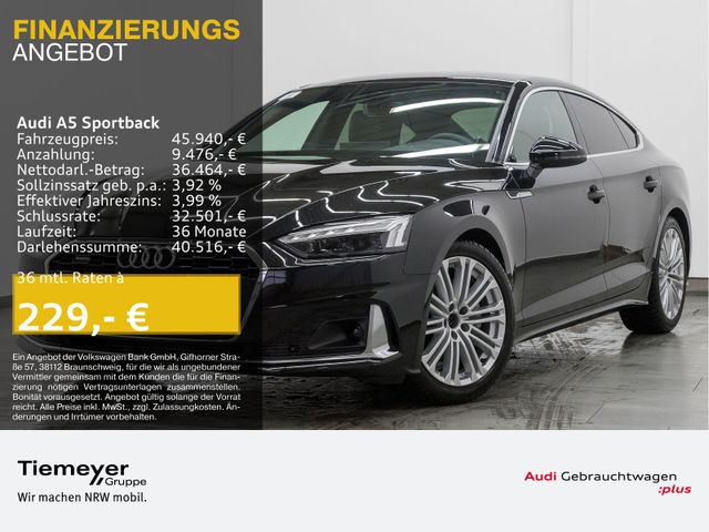 Audi A5 Sportback 40 TFSI Q S LINE MATRIX LM19 MEMORY