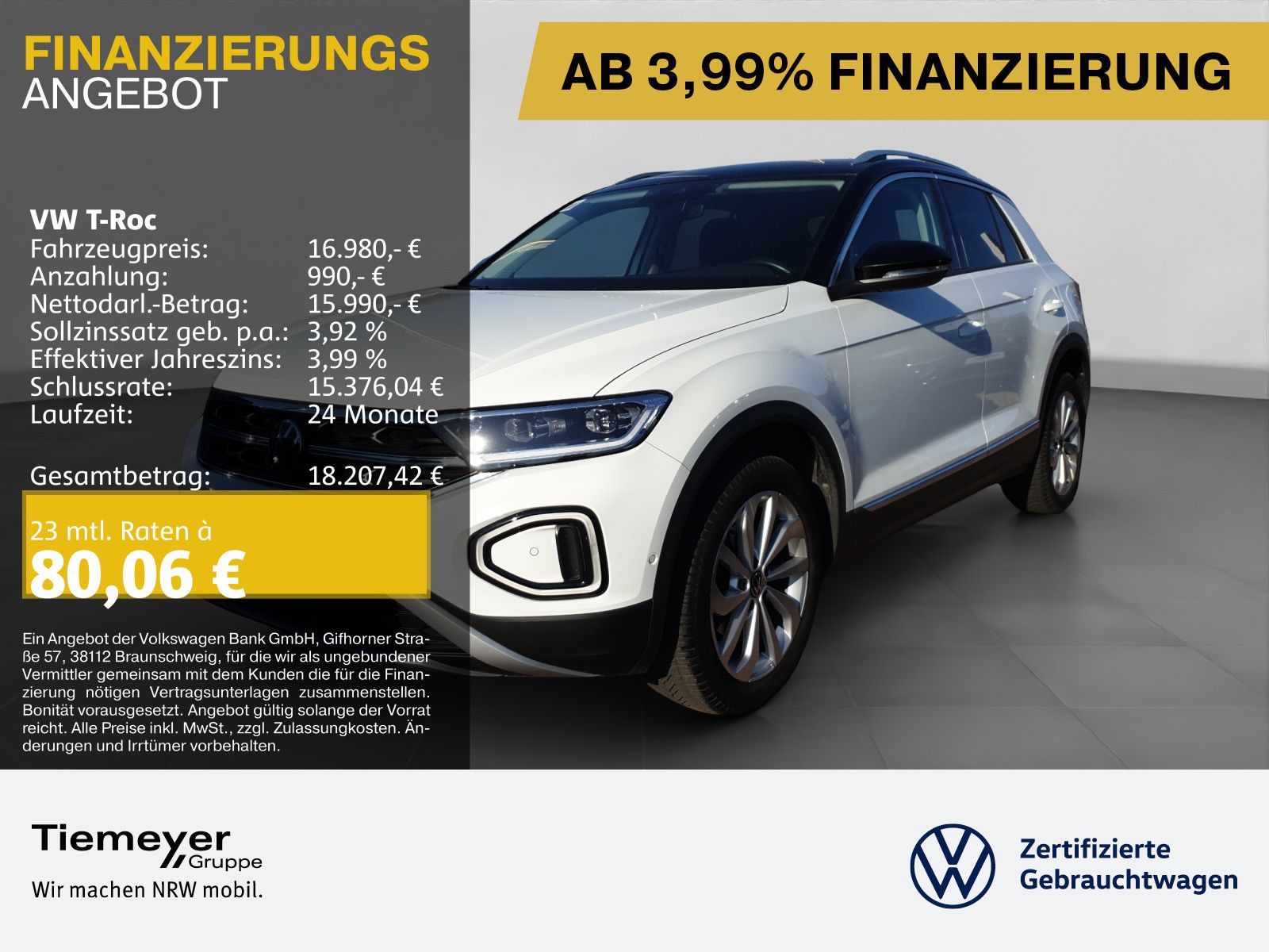 VW T-Roc 1.0 TSI STYLE ACC NAVI PDC+ LED+ SITZH