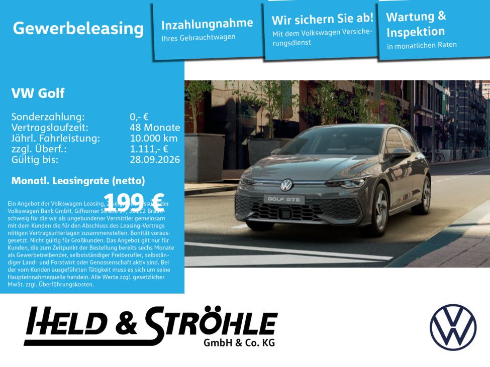 Volkswagen Golf GTE eHybrid Gewerbeleasing