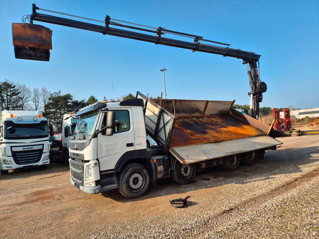 Volvo FM 460 8x4/4 //HIAB 211 EP-4 // 3 sidetip