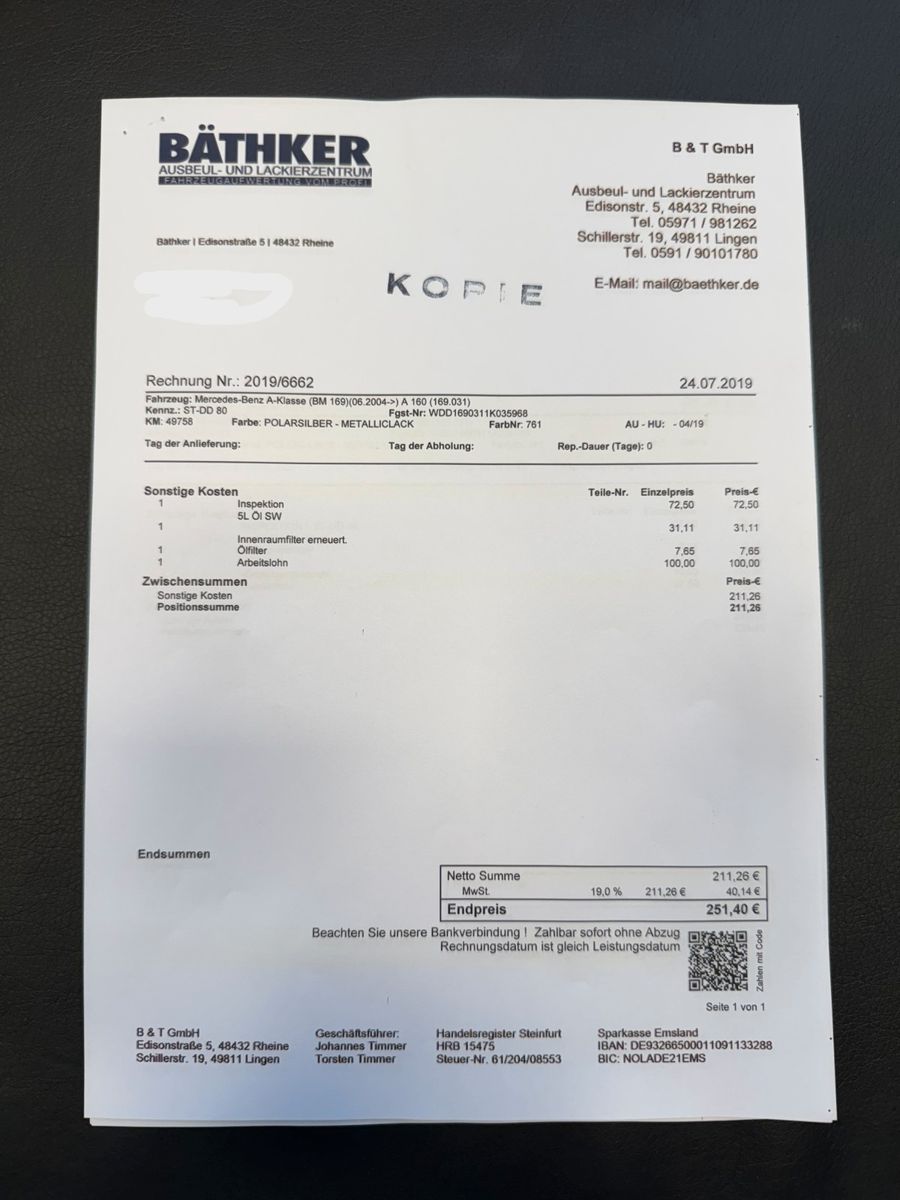 Fahrzeugabbildung Mercedes-Benz A 160 Avantgarde "Klima Parksensoren Sitzheizg."