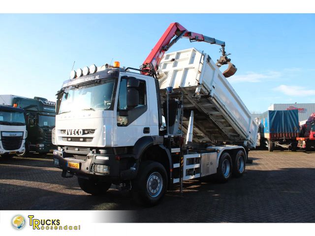 Iveco Eurotrakker 410 + 6x6 + 3SIDE tipper + HMF 1643z