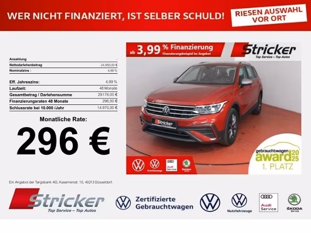 Volkswagen Tiguan Allspace Life 1.5TSI 296,-ohne Anzahlung