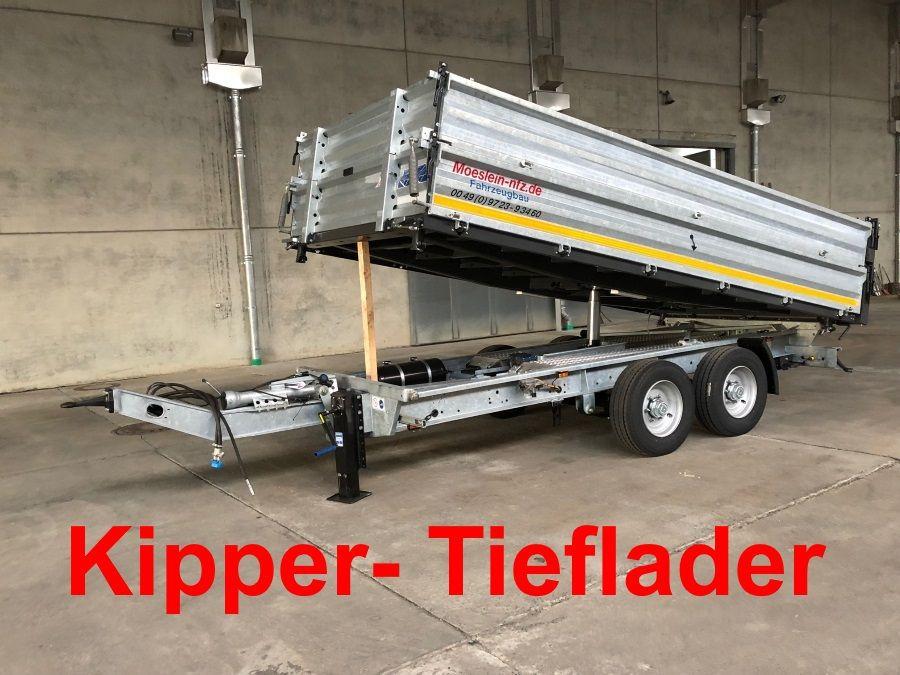 Möslein  13 t Tandem Kipper Tiefladermit Bordwand- Aufsa