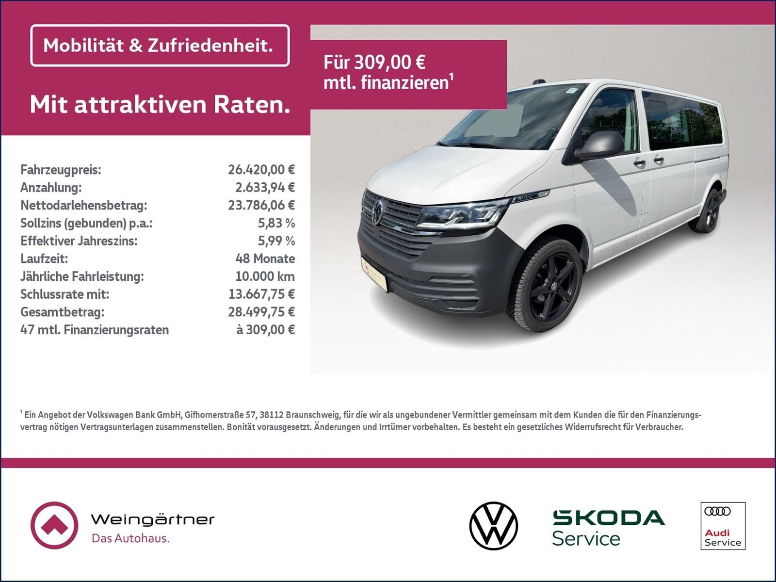 T6.1 2.0 TDI Kasten EcoProfi lang, AHK, LED, Rüc