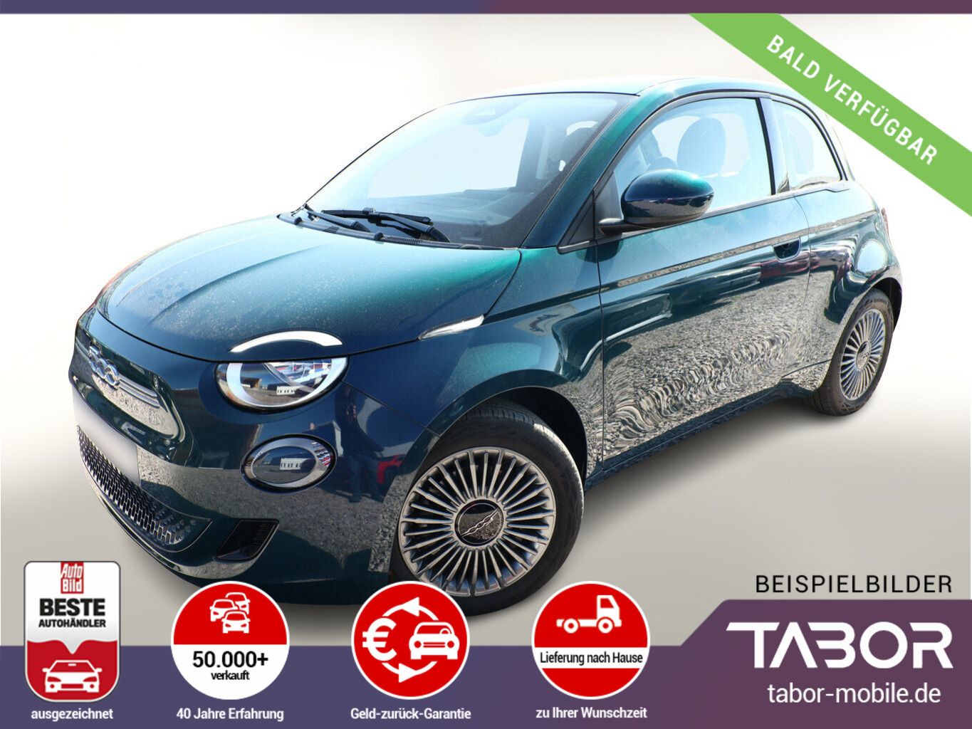 Fiat 500e 23,8 kWh CarPlay 16" Klimaaut Mode2 Temp BT