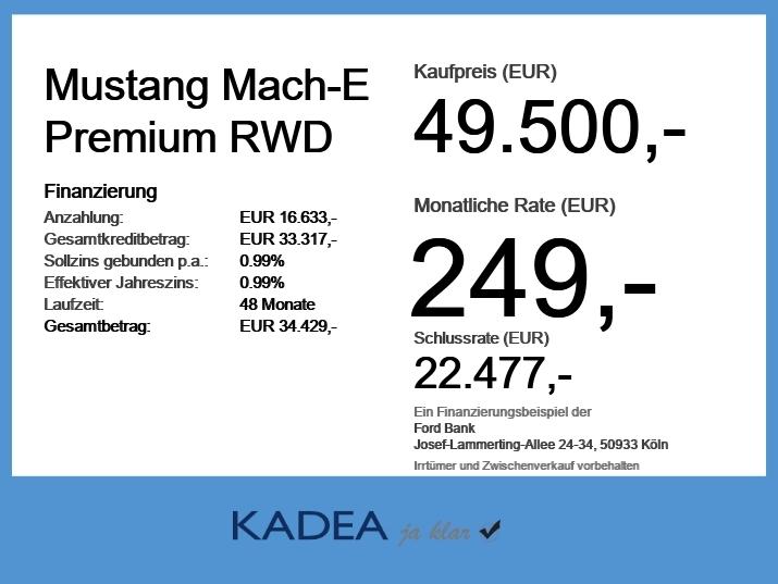 Ford Mustang Mach-E Premium RWD IACC*PANO*360*BLIS*B&
