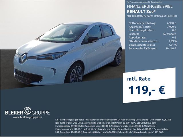 Renault ZOE LIFE Batteriemiete Option auf LIMITED Paket