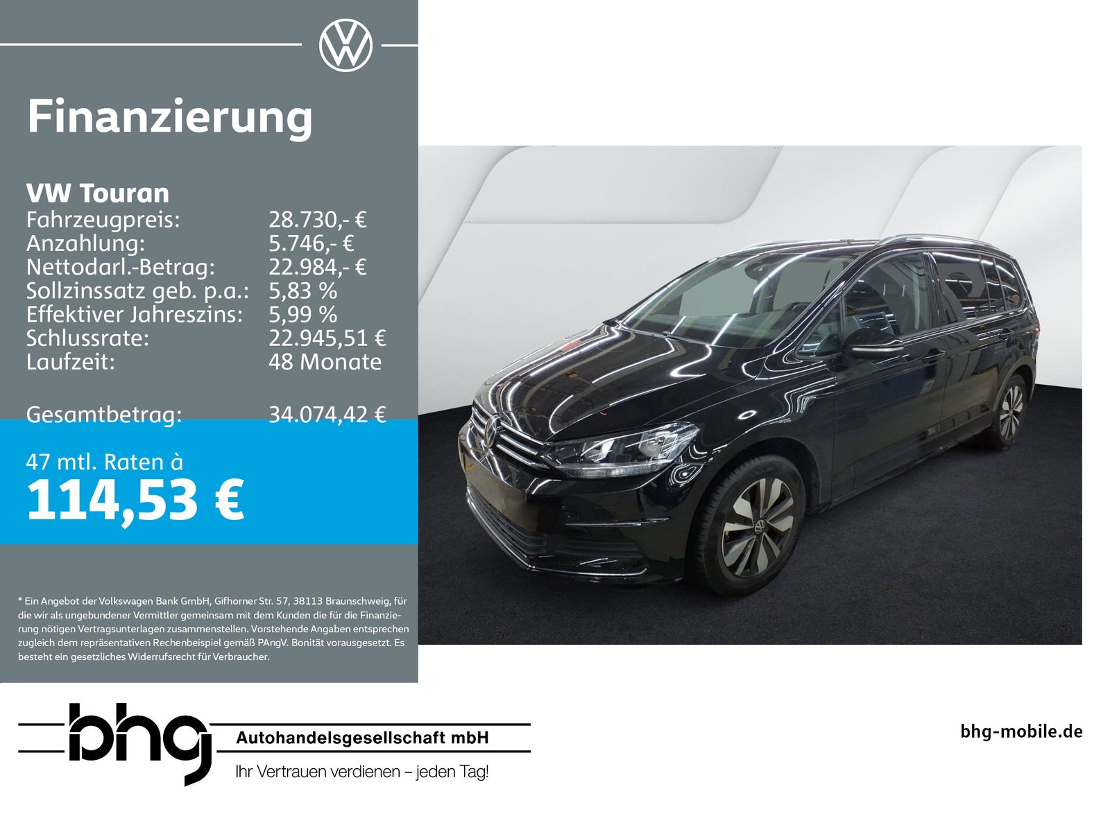 Volkswagen Touran 1.5 TSI ACT OPF Goal 7Sitz NAvi connect K