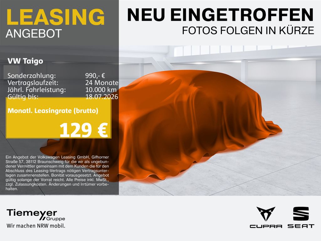 Abbildung Leasingangebot Volkswagen Taigo 1.0 TSI GOAL NAVI KAMERA APP-CON