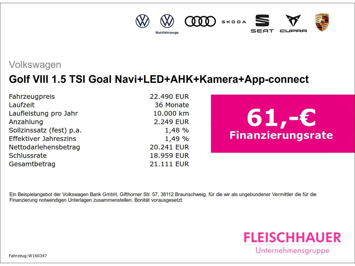 Volkswagen Golf VIII 1.5 TSI Goal Navi LED AHK Kamera App-c foto 3