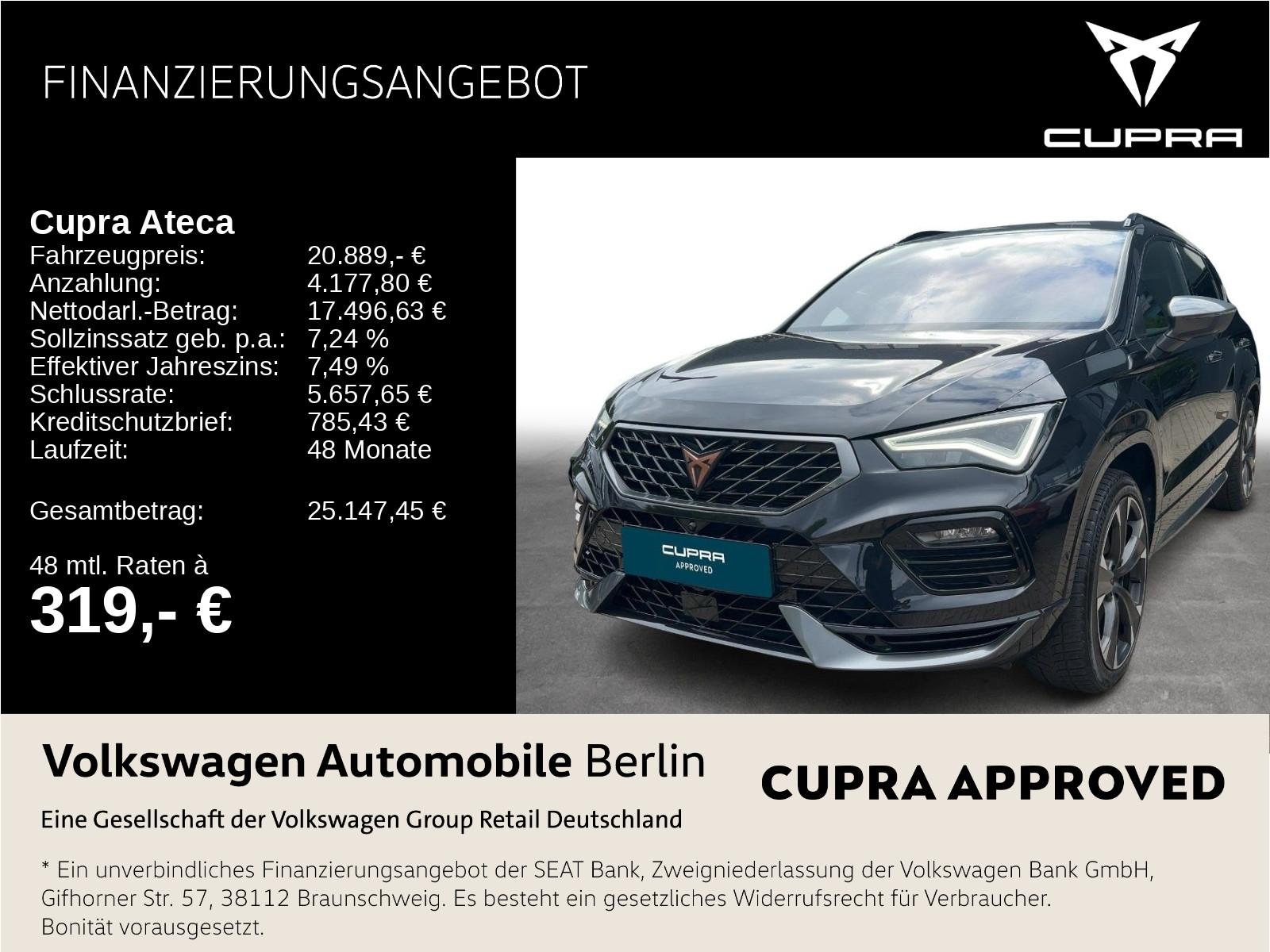Cupra Ateca 2.0 TSI DSG 4Drive Navi LED SHZ ACC PDC