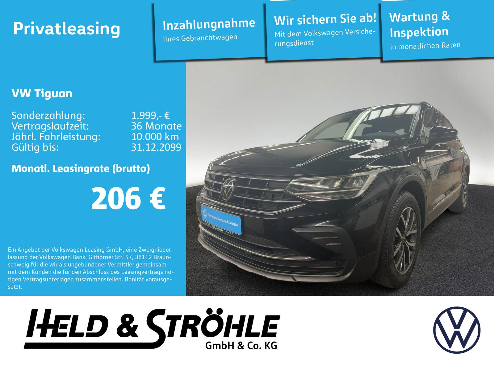 Volkswagen Tiguan Life 2.0 TDI DSG LED NAV AHK KAM LANE PDC