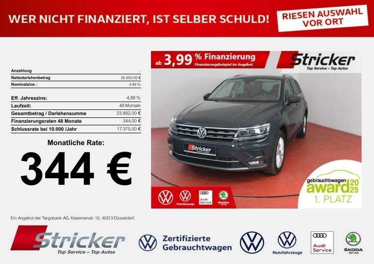Volkswagen Tiguan Highline 2.0TDI DSG 4M 344,-ohne Anzahlun