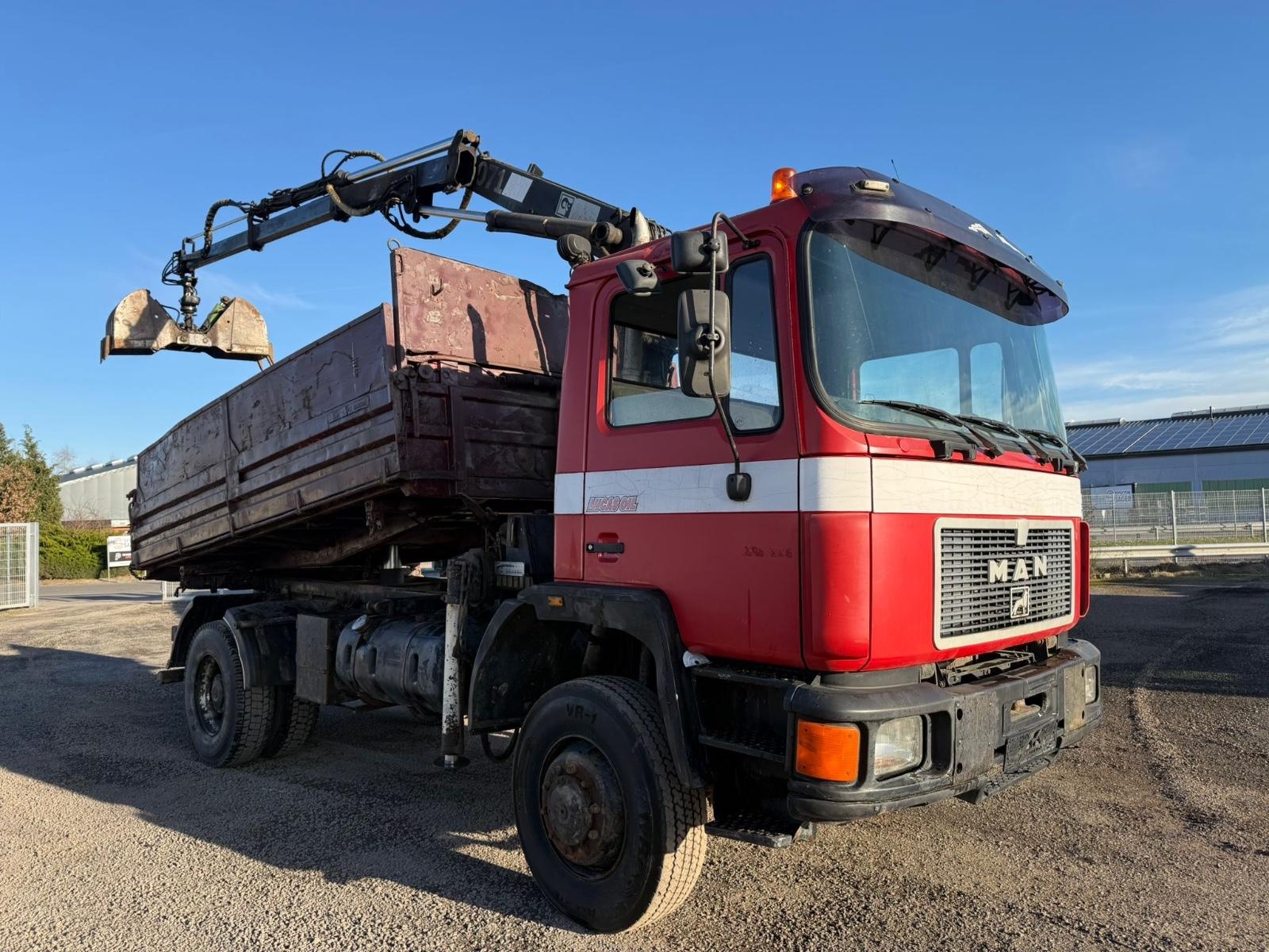 MAN 17.232 4x4 tipper / crane full steel manual 6cyl